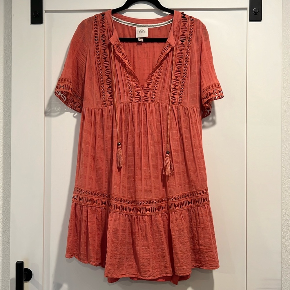 Knox Rose Eyelet Dress with slip, SZ Small
